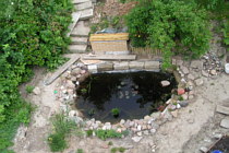 Teich mit Gartenbank